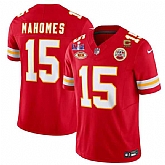 Men's Kansas City Chiefs #15 Patrick Mahomes Red 2024 F.U.S.E. Super Bowl LVIII Patch With NKH Patch And 4-star C Patch Vapor Untouchable Limited Jersey Dzhi,baseball caps,new era cap wholesale,wholesale hats